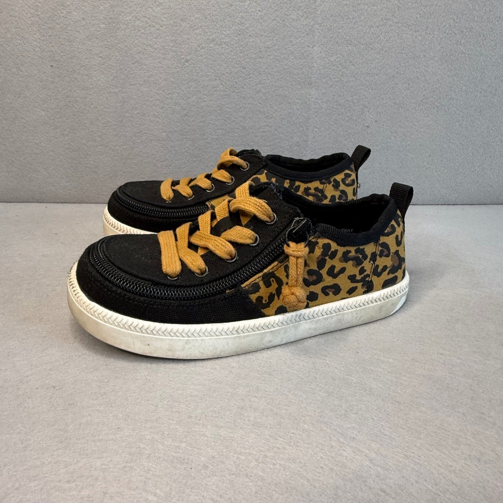 Billy Footwear Kids Leopard Print Zip Close Low Top Sneakers Black Size 12